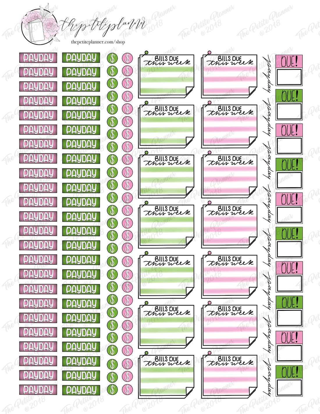 Budget Planner Printable Stickers