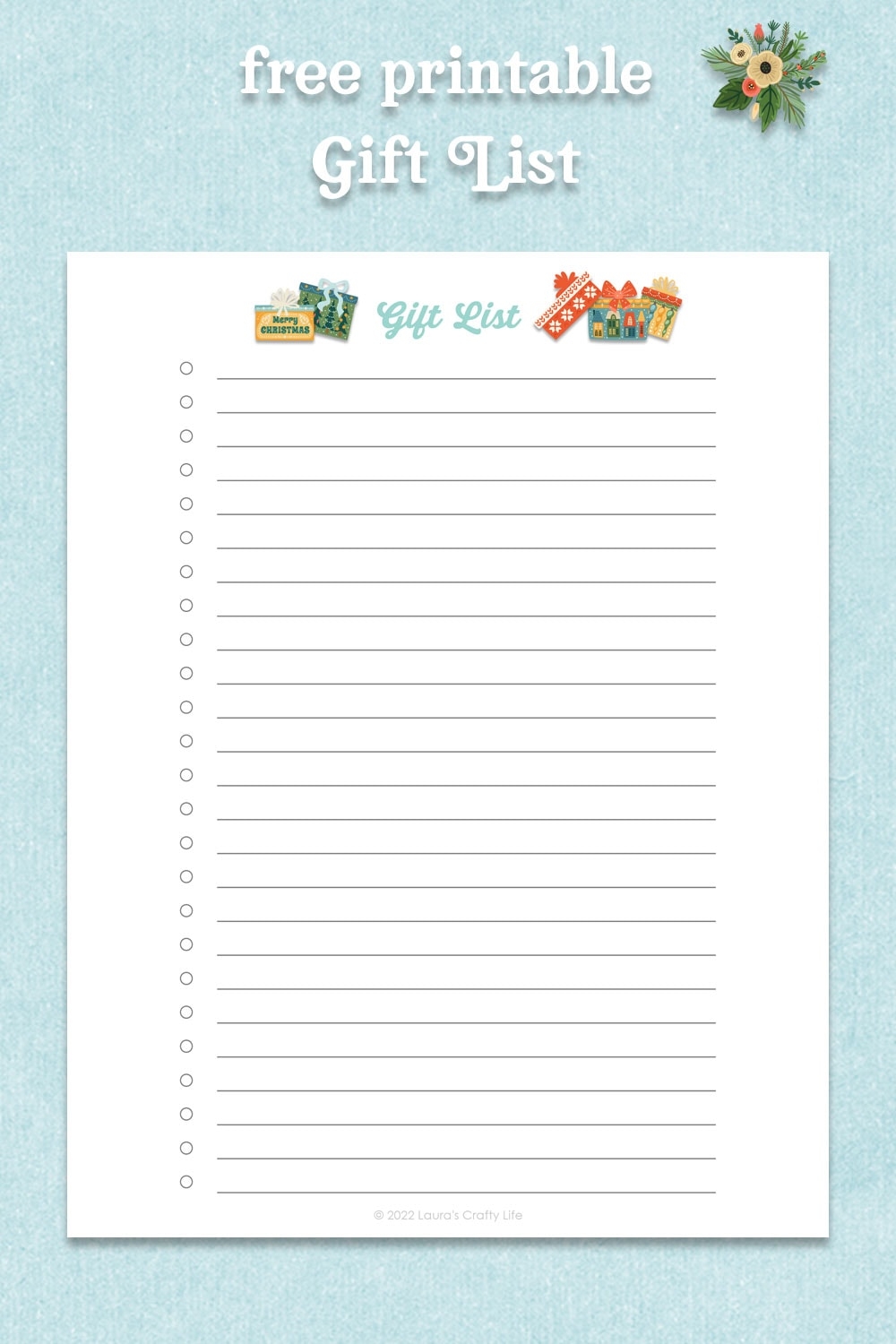 Christmas Gift Printables List