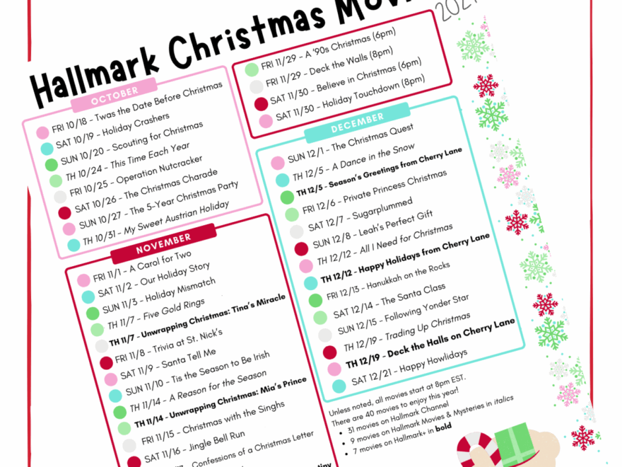 Printable Hallmark Christmas Movie Schedule Updated For 2024