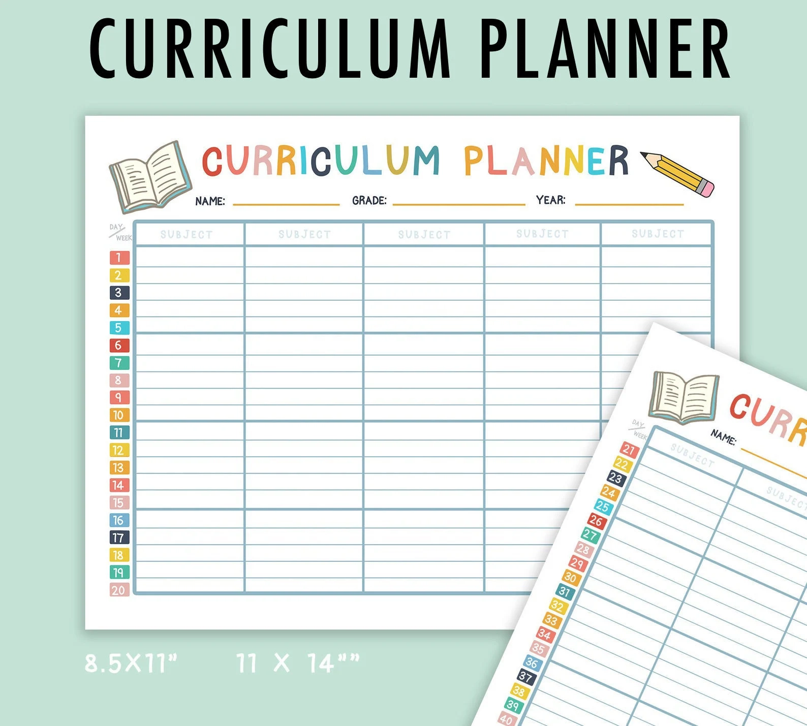 Homeschool Lesson Planner Printable