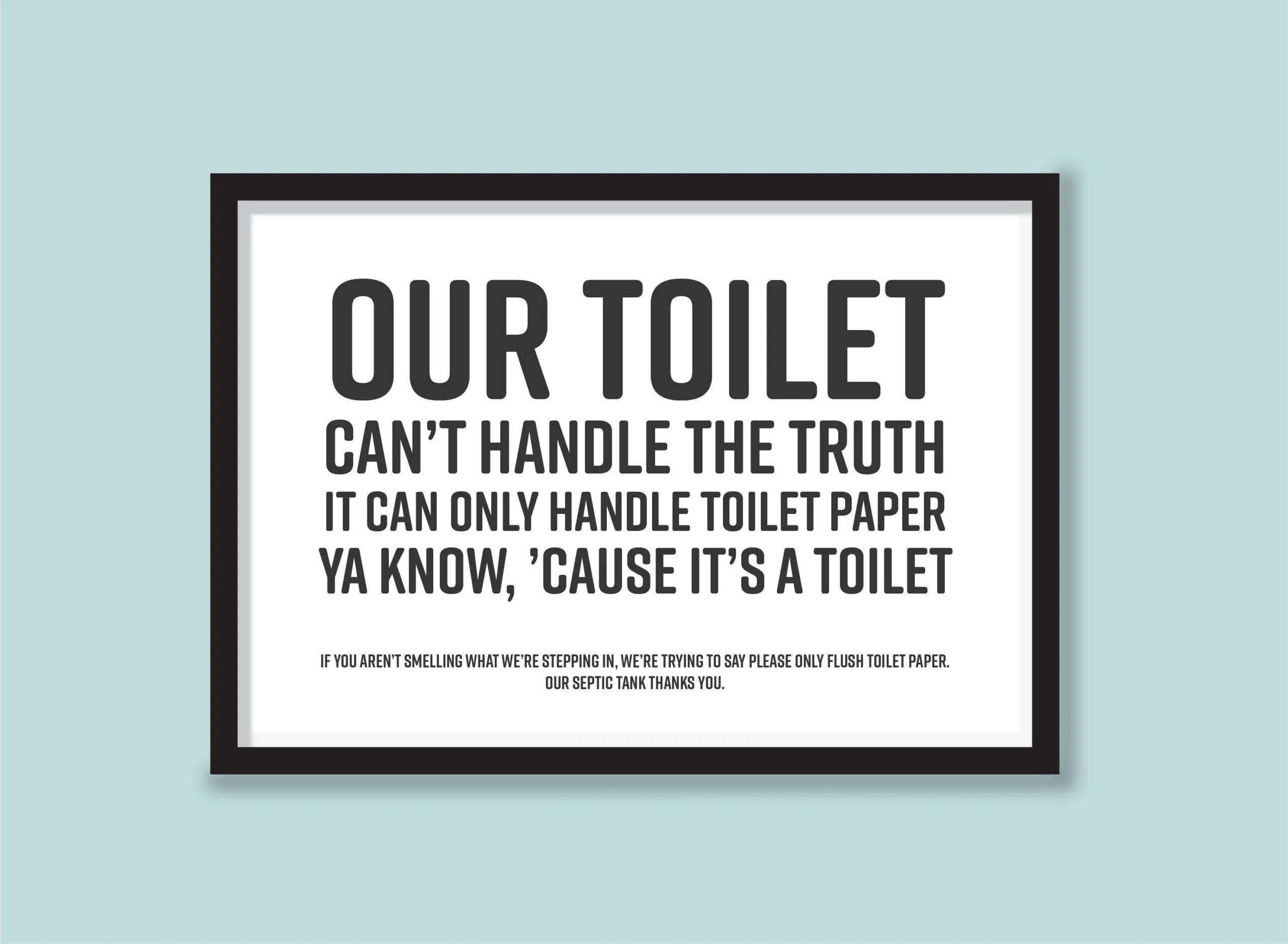 Printable Insert Instant Download Septic Tank Sign Bathroom Decor Toilet Paper Only Sensitive Plumbing Funny Sign Septic System Etsy