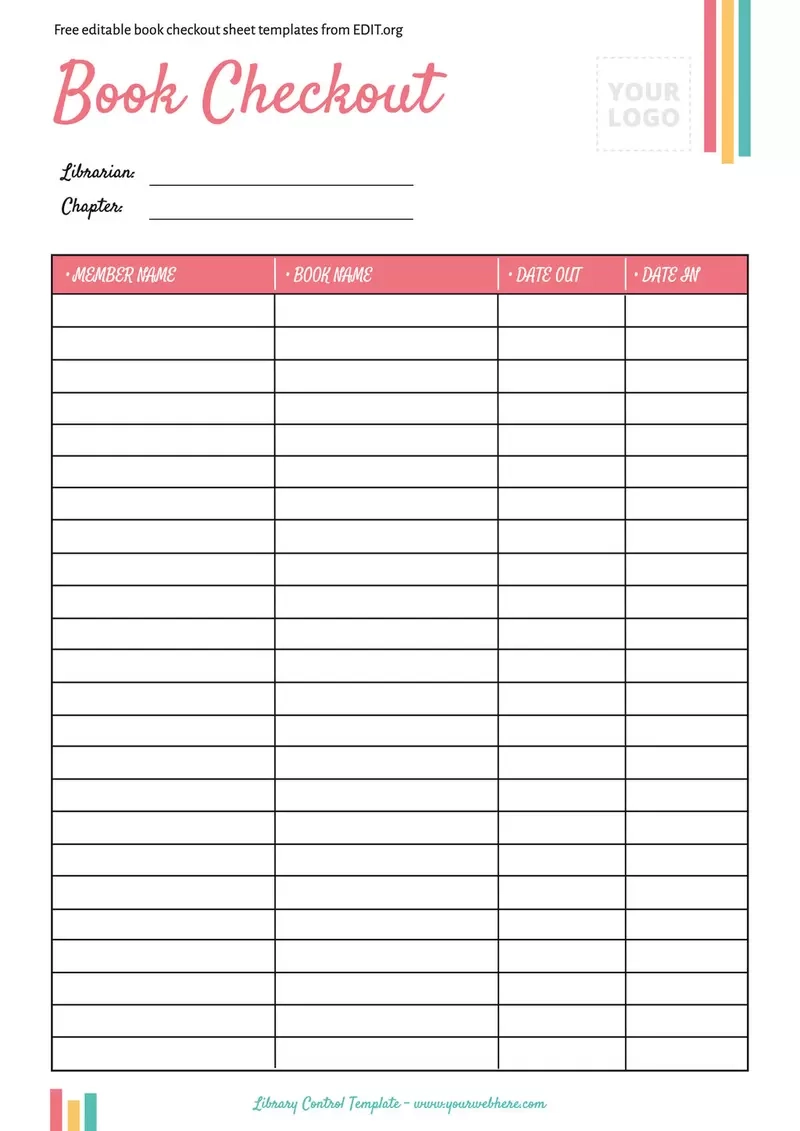 Book Checkout Printable Sign