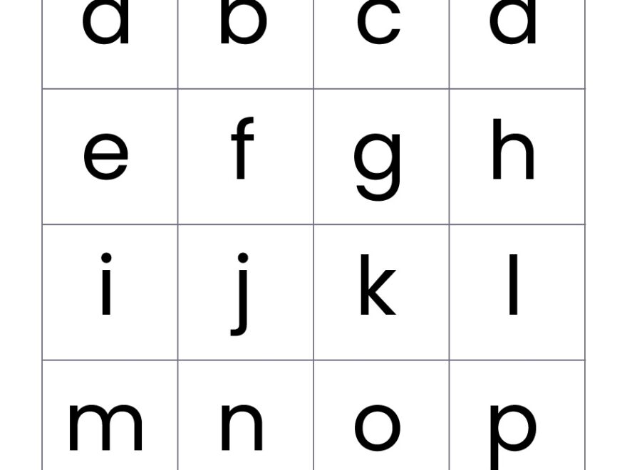 Printable Lowercase Alphabet Letters 26 Letters a z Memozor