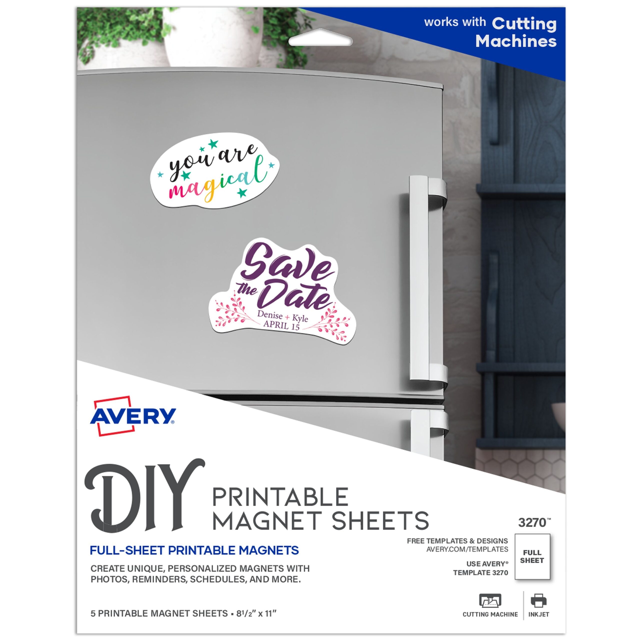 Printable Magnet Sheets 8 5 X 11 Matte White 3270 Avery Avery