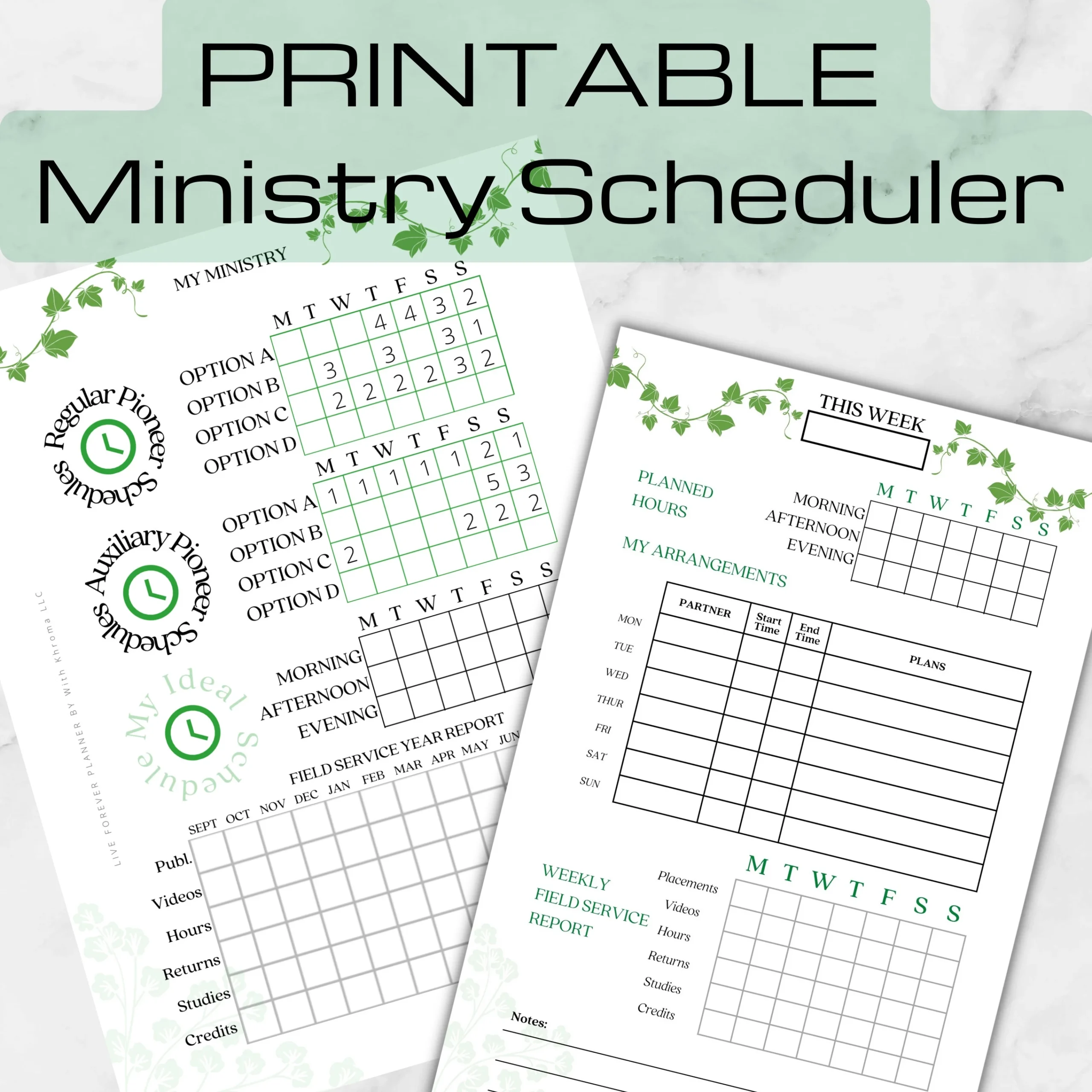 Jw Printable Ministry A6 Planners