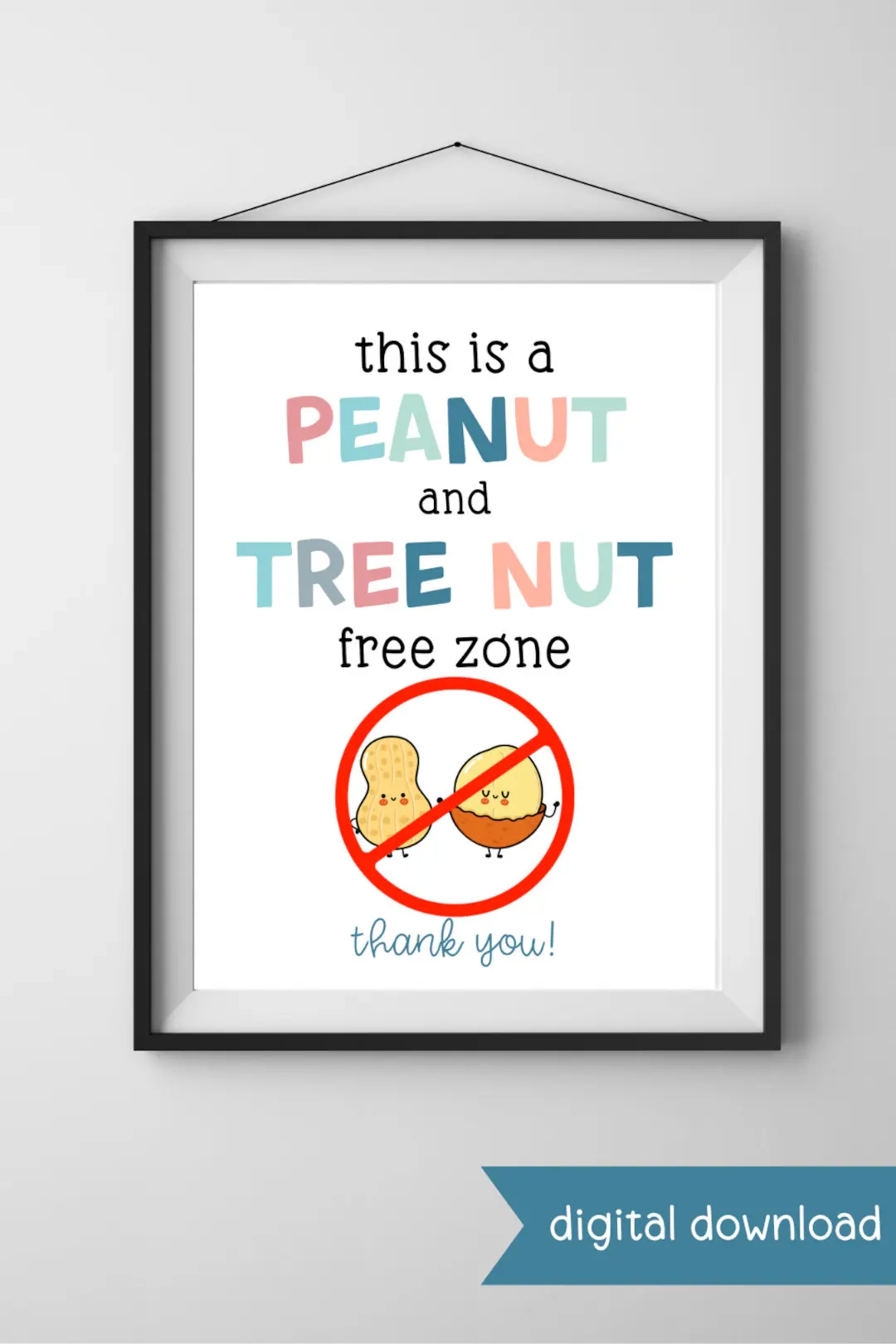 Printable Nut Free Sign