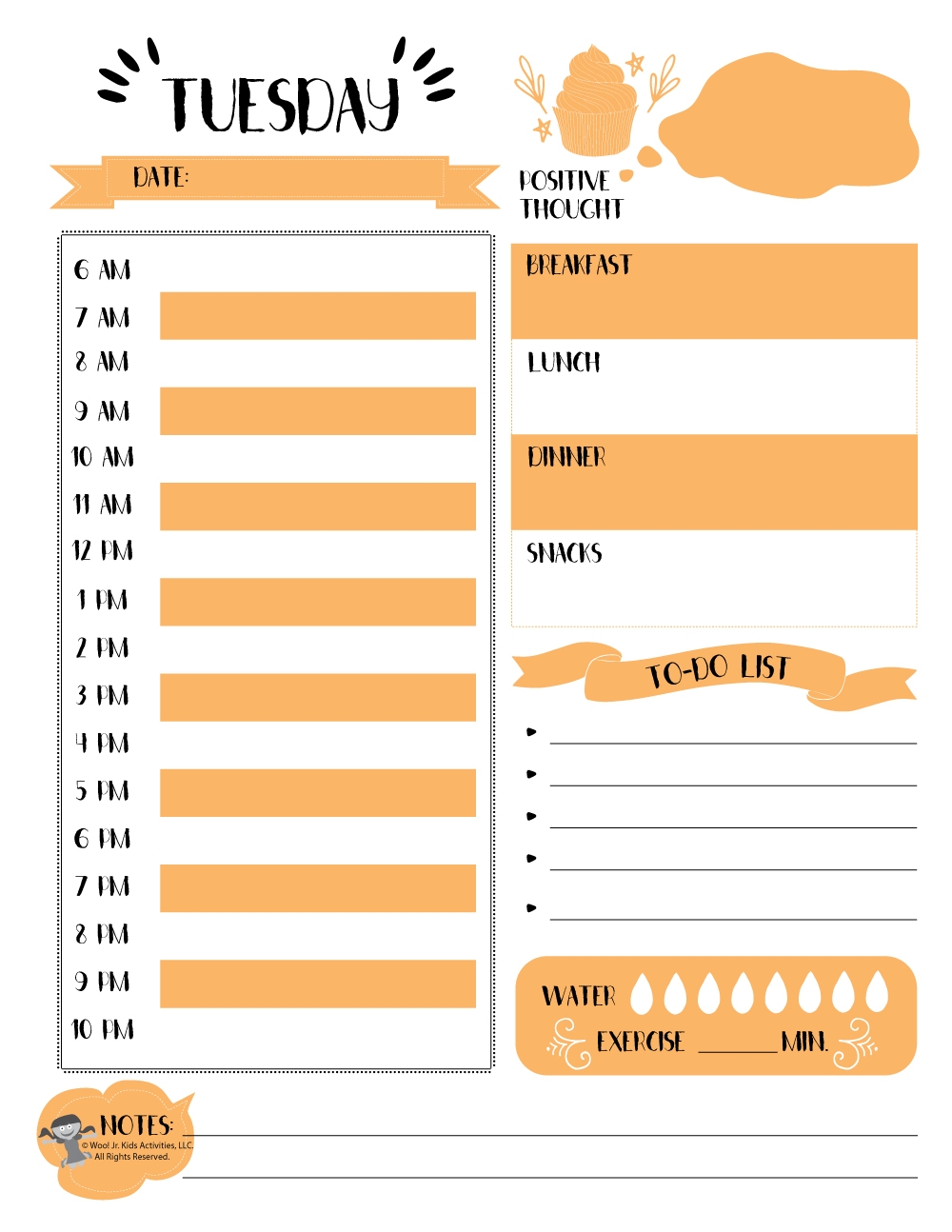 Printable Planner Pages Daily Weekly Monthly Layouts Woo Jr Kids Activities Children s Publishing