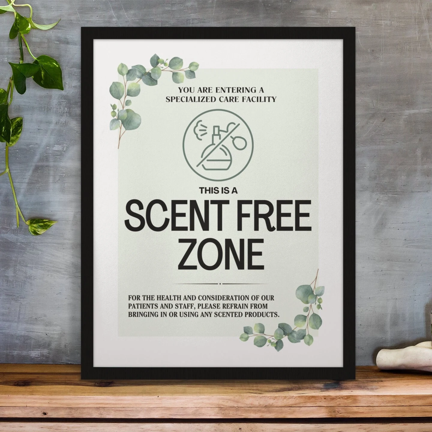 PRINTABLE Scent Free Zone SIGN Fragrance Free Health Care Facility Hospice Long Term No Perfume Sign Nursing Home Scent Free Workplace Etsy