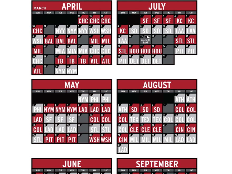 Printable Schedule Arizona Diamondbacks