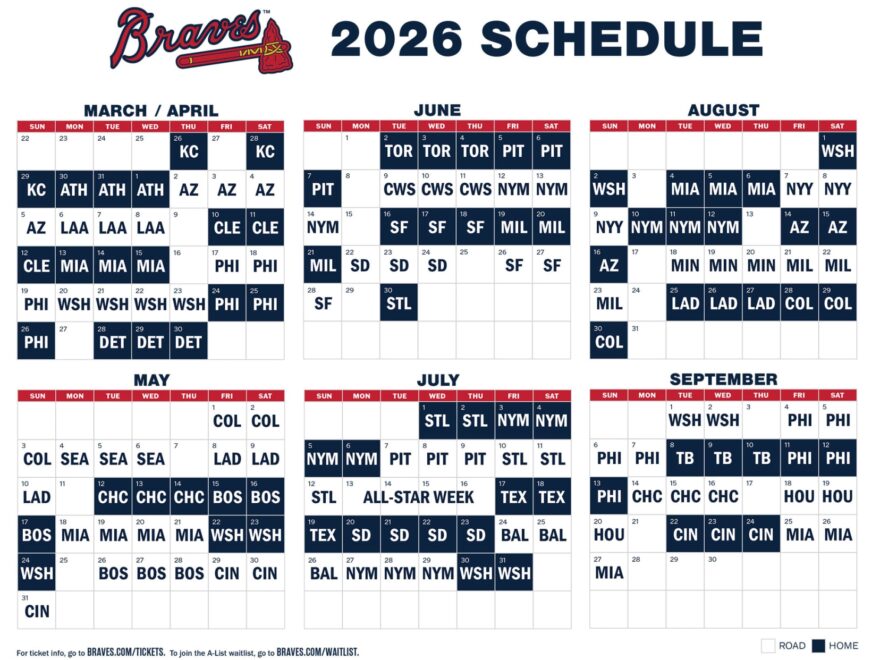 Printable Schedule Atlanta Braves
