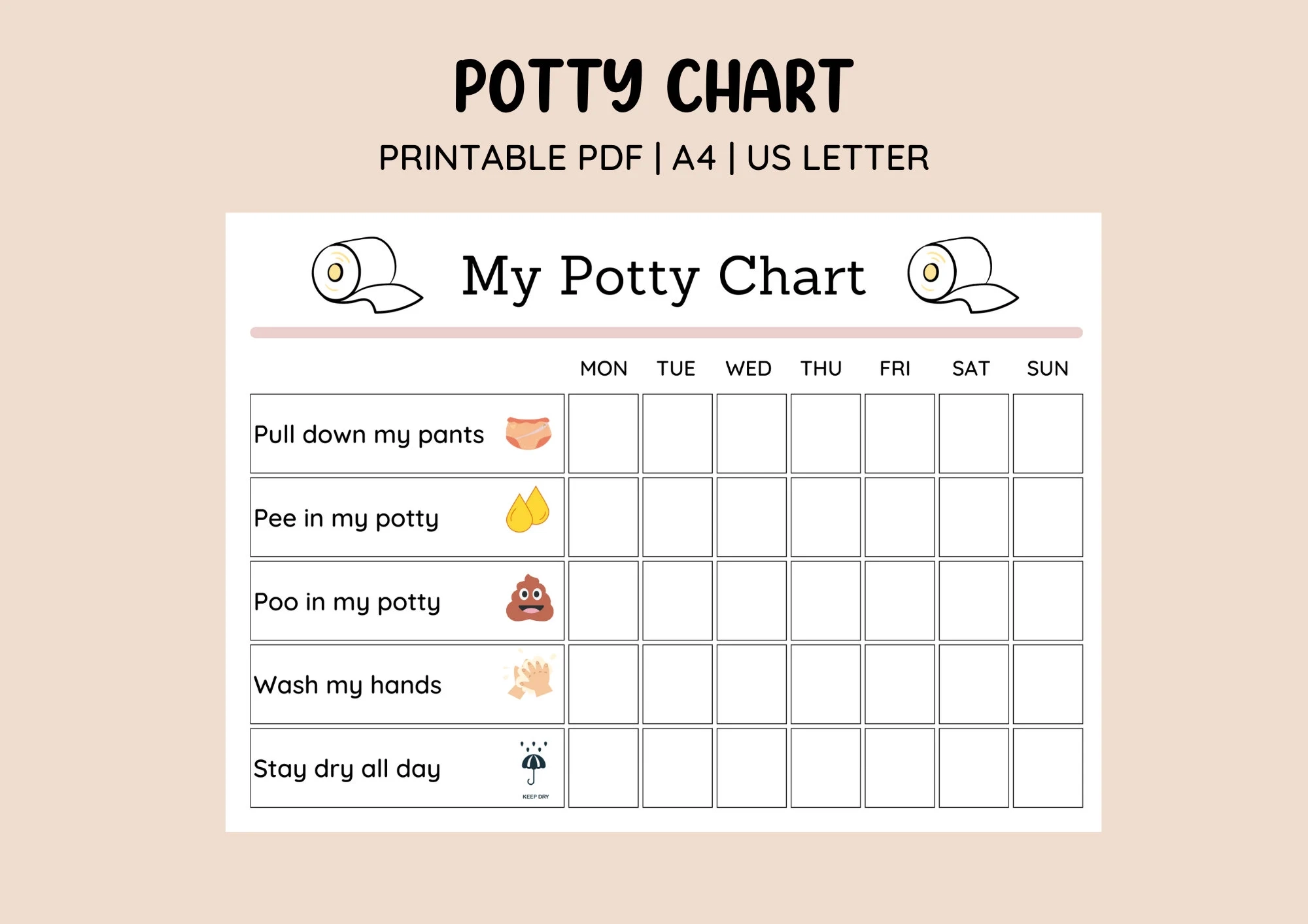 Potty Training Sticker Chart Printable Potty Training Sticker Chart Printable