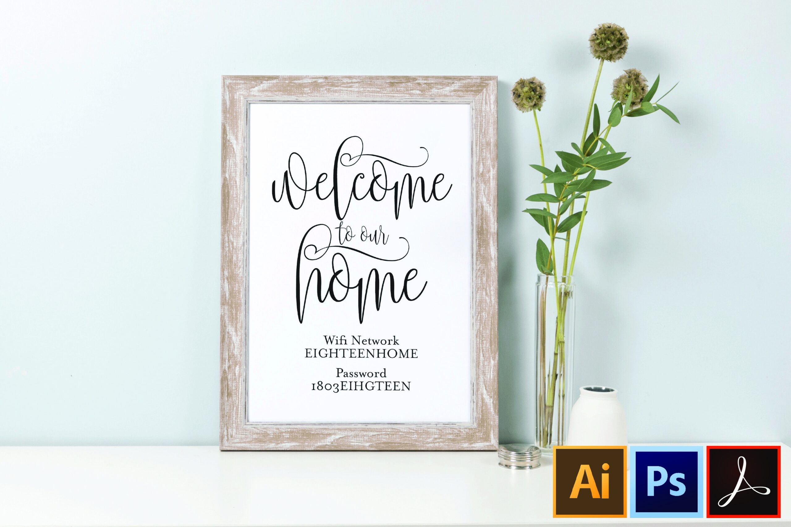 Printable Wifi Password Sign Guest Room Wifi Sign Wifi