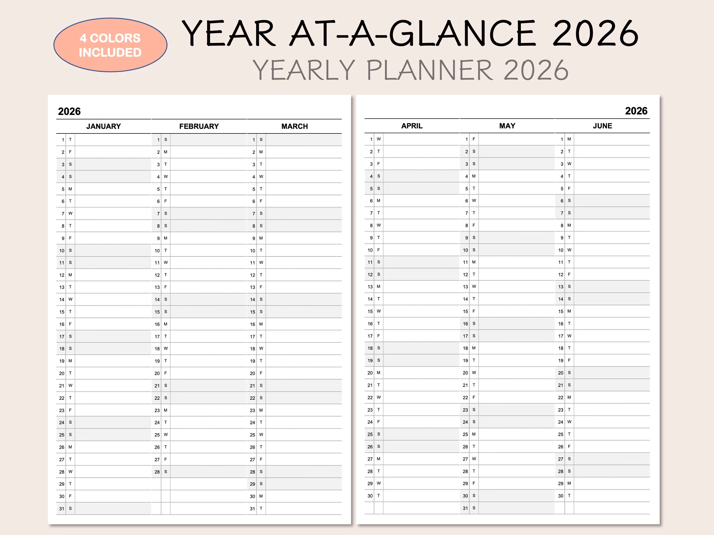 Printable Calendar Planner Dates For 2026