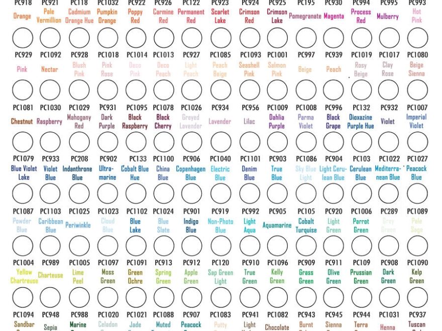 Prismacolor 150 Premier Colored Pencil Chart By TransientArt On DeviantArt