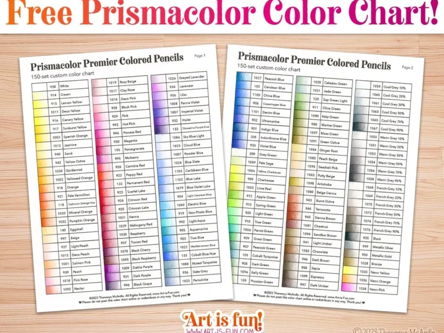 Prismacolor Colored Pencils Blank Color Chart For Set Of 150 Colored Pencils Art Is Fun
