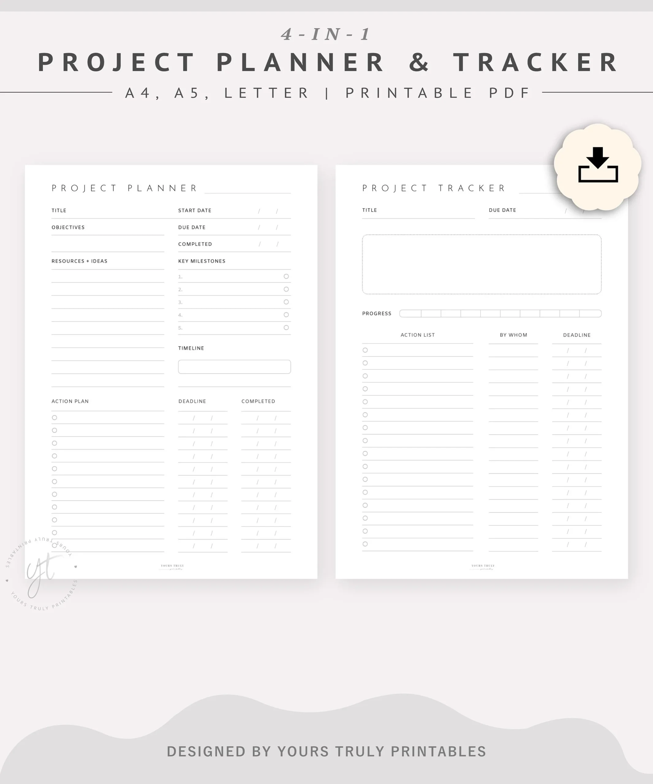 Project Planner Printable Work Planner Project Timeline Tracker Project Management Digital Business Planner PDF Goodnotes Template A5 Etsy
