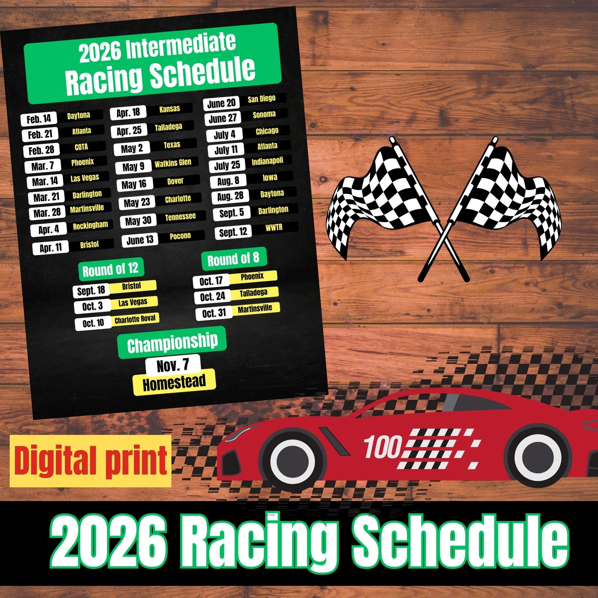 Race Schedule Etsy Australia