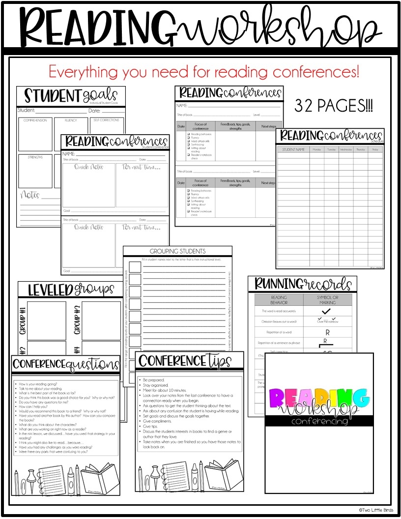 Reading Conference Reading Conferring Forms Conference Binder Running Records Two Little Birds Teaching