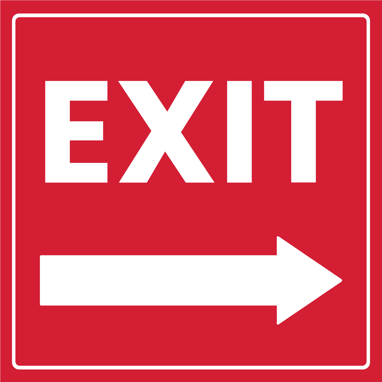 Red And White Right Pointing Arrow Exit Sign Template Square Signs
