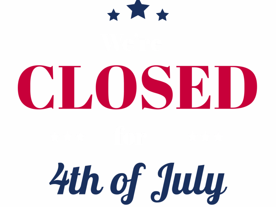 Red Blue Note With Stars 4th Of July Closed Sign Template Square Signs