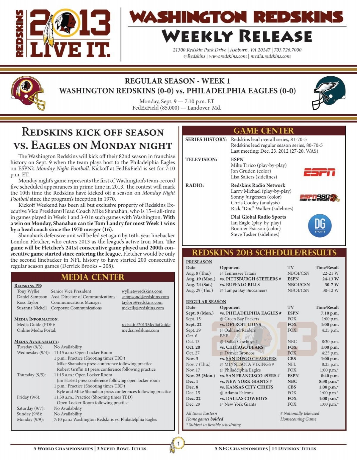 Redskins Game Notes PDF Philadelphia Eagles Redskins Game Notes PDF Philadelphia Eagles