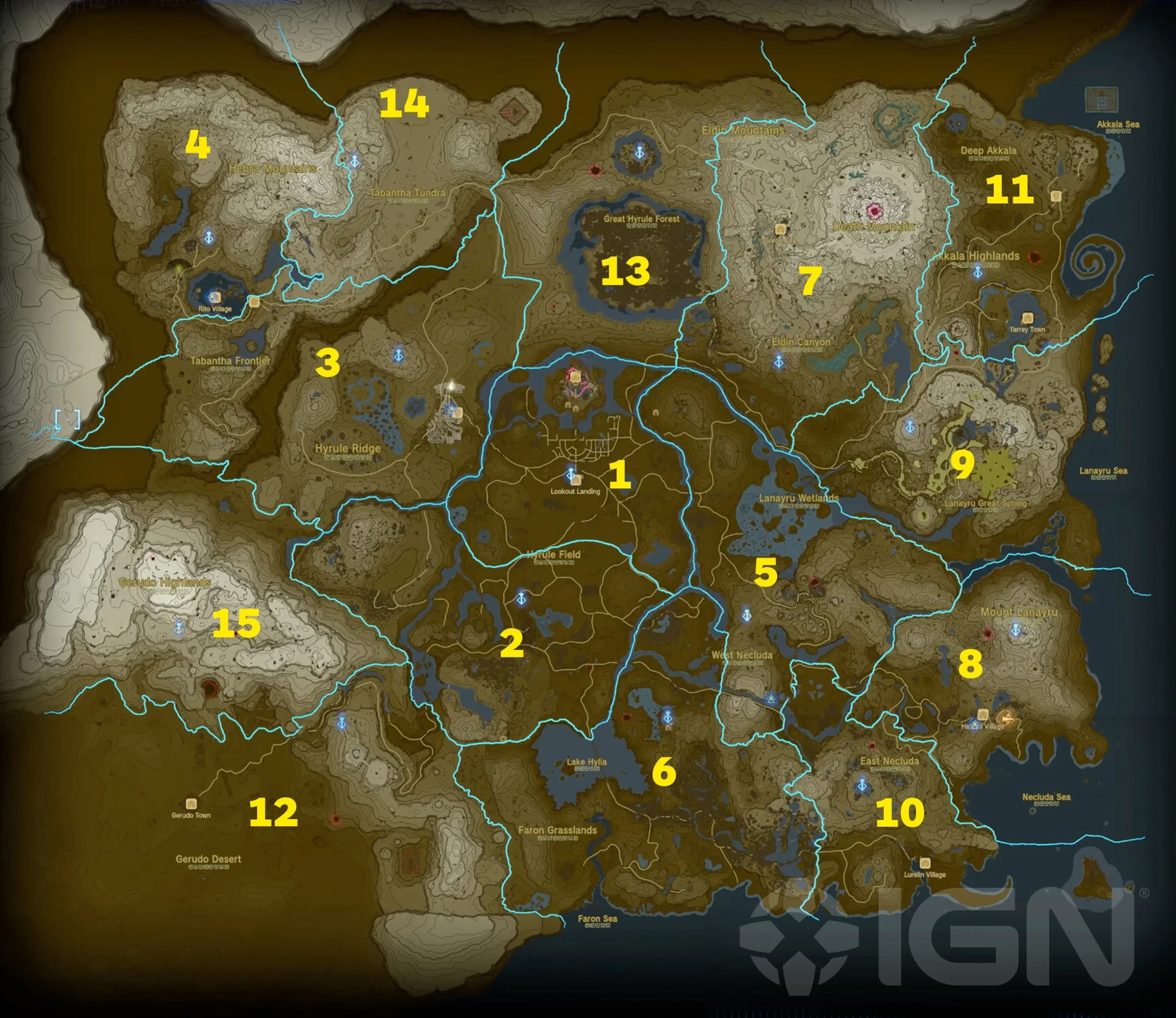 Botw Regions Printable List