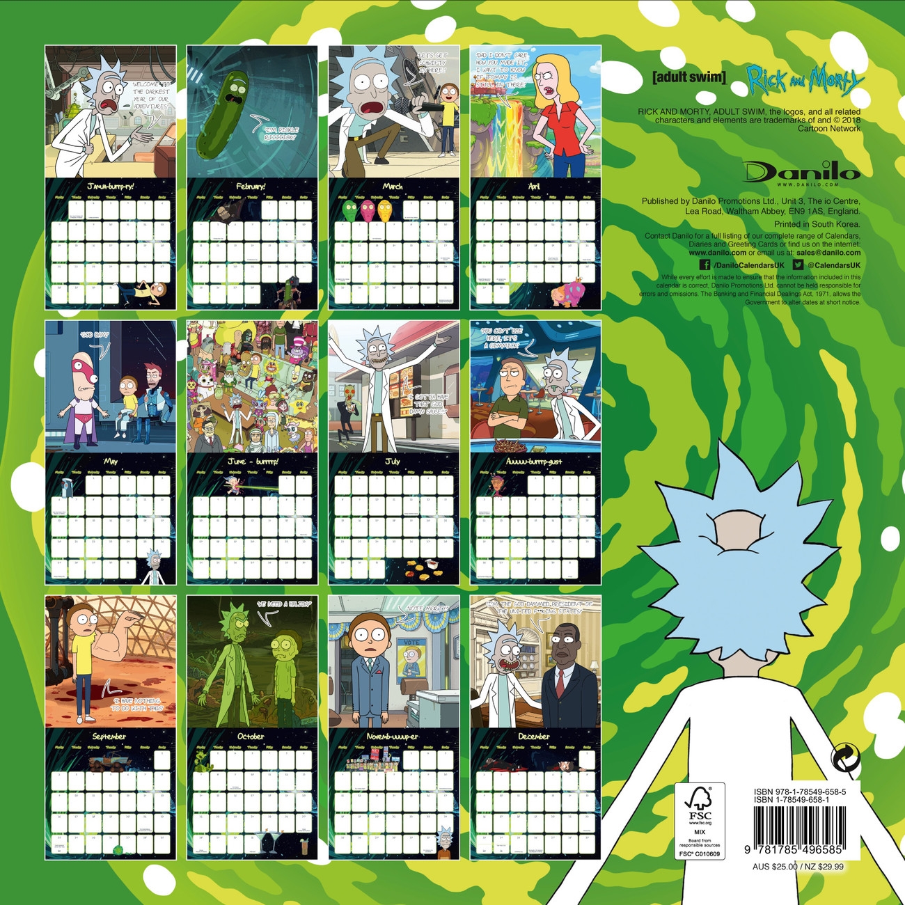 Rick And Morty Wall Calendars 2019 Buy At Europosters