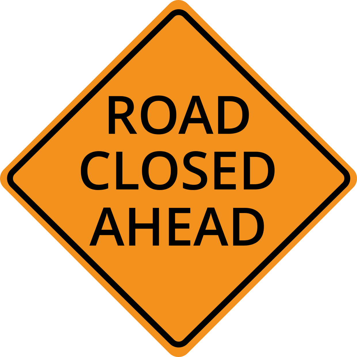 Printable Orange Caution Road Sign