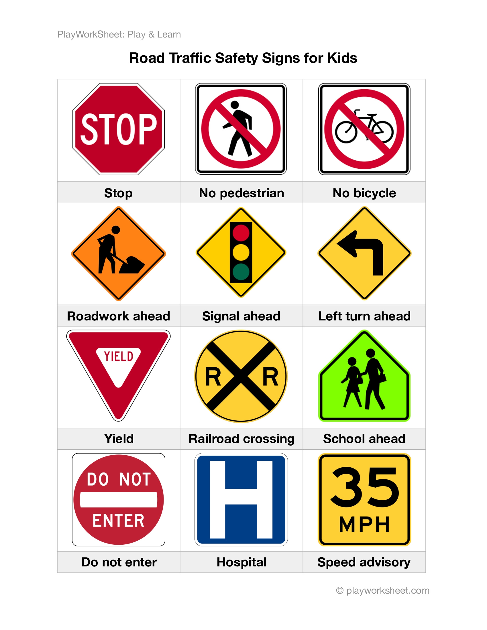 Free Printable Street Signs Poster