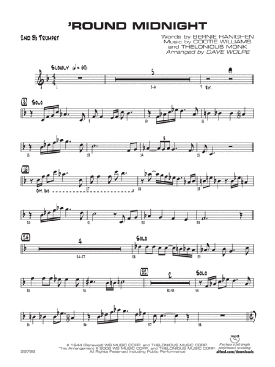 Printable Sheet Music Midnight Mission Trumpet