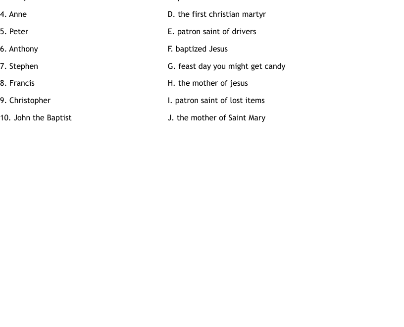 Saints Worksheet WordMint