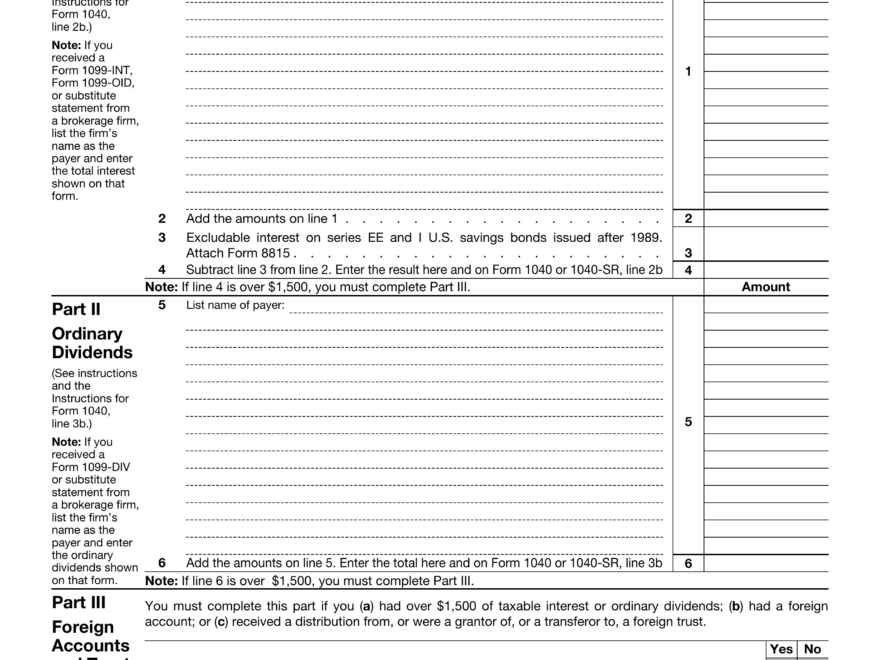Schedule B Form 1040 2024 2025 Fill PDF Guru