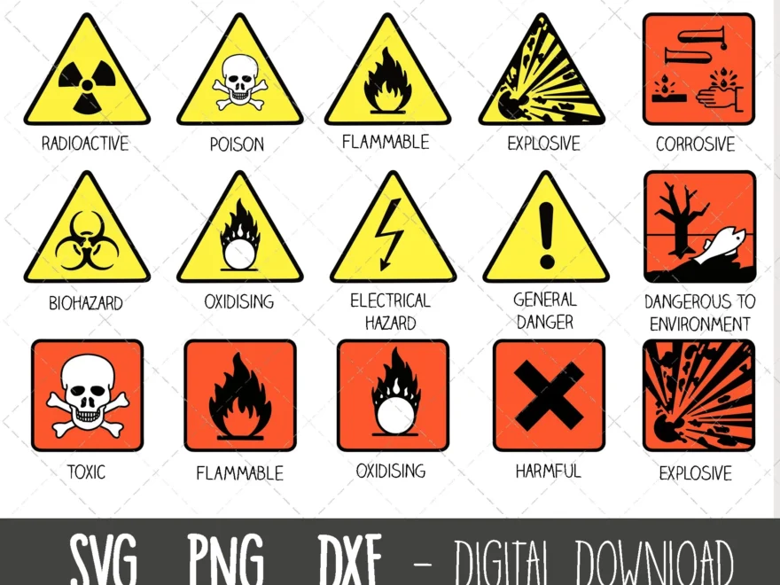 Science Svg Bundle Laboratory Signs Svg Science Clipart Danger Signs Svg Warning Signs Clip Art Toxic Svg Cricut Silhouette Cut File Etsy