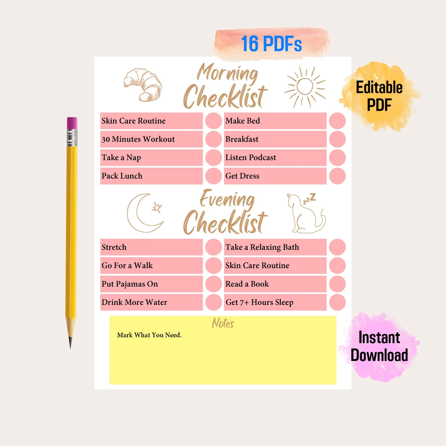 Beauty Routine List Printable