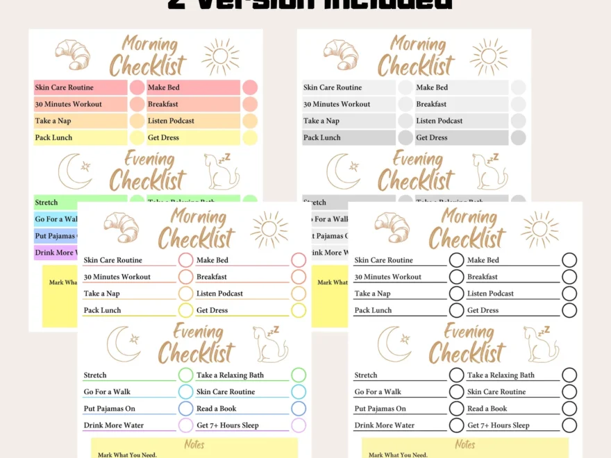 Self Care Checklist For Editable Morning Routine List For Skincare Ro Funny Print For You