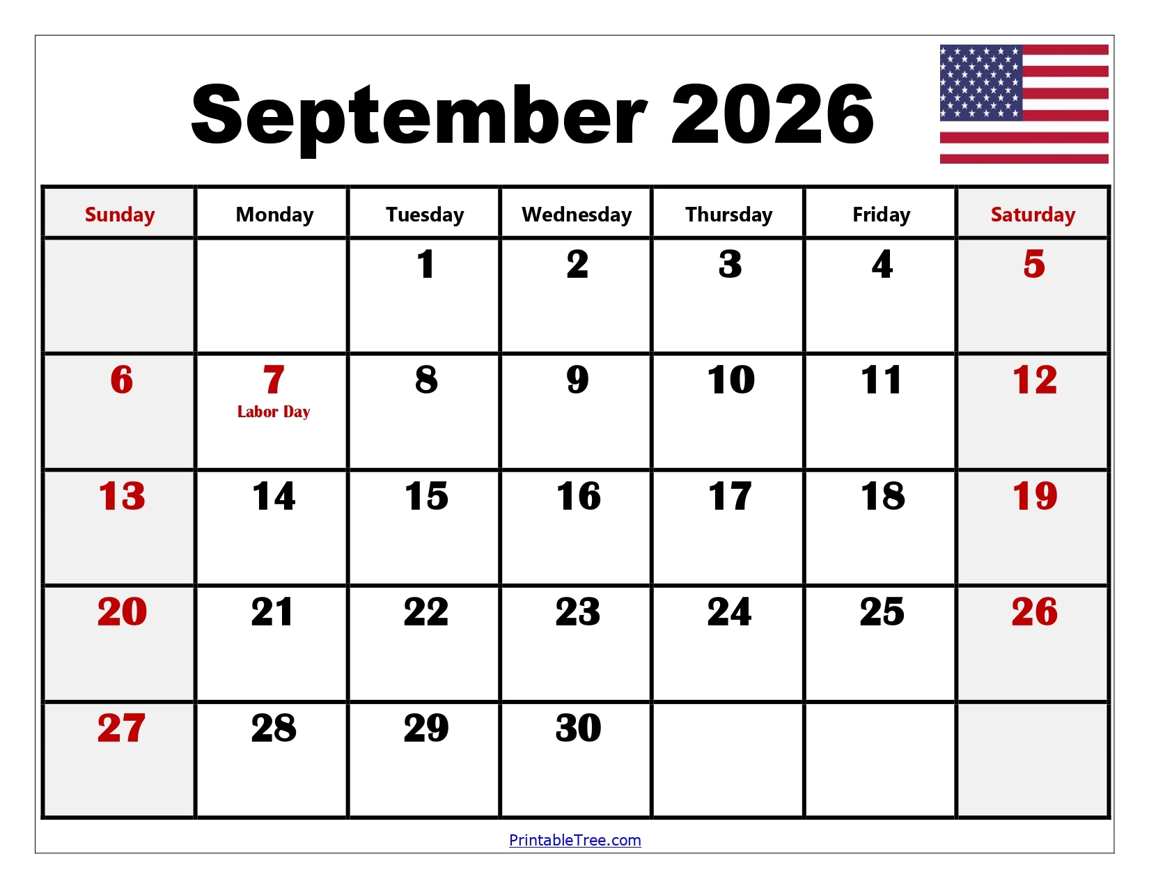 Printable Planner September 2026