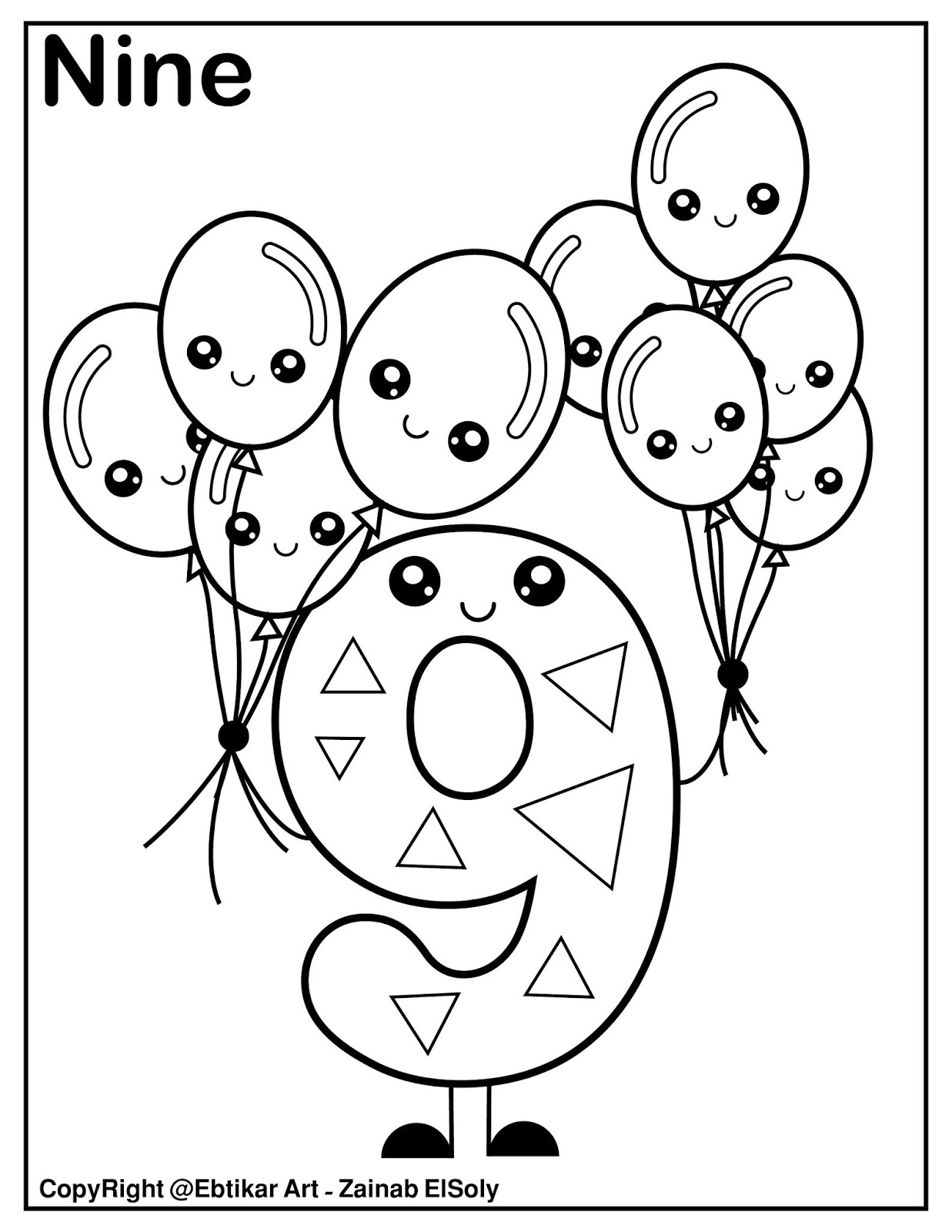 Set Of 123 Kawaii Coloring Pages