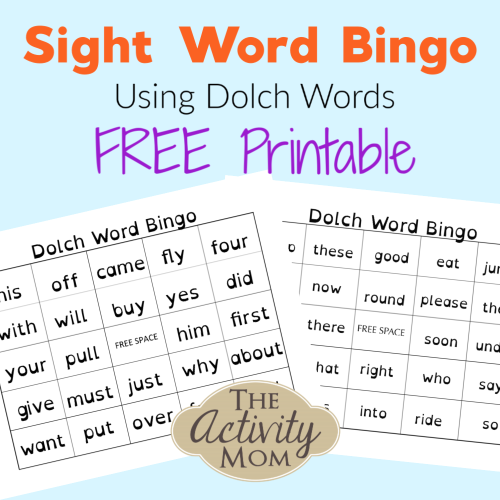 Free Printable Sight Word Bingo Sheets Free Printable Sight Word Bingo Sheets