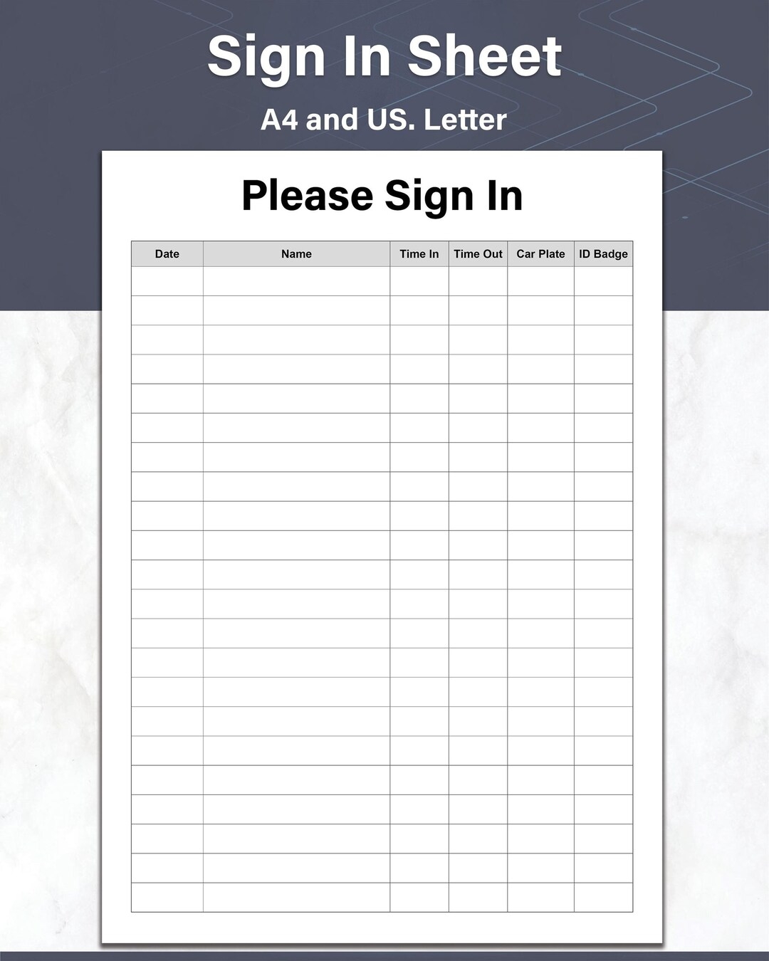 Sign In Sheet Printable Sign In Form For Your Front Desk Or Reception Check In And Check Out Form A4 And US Letter Template Etsy Sign In Sheet Printable Sign In Form For Your Front Desk Or Reception Check In And Check Out Form A4 And US Letter Template Etsy