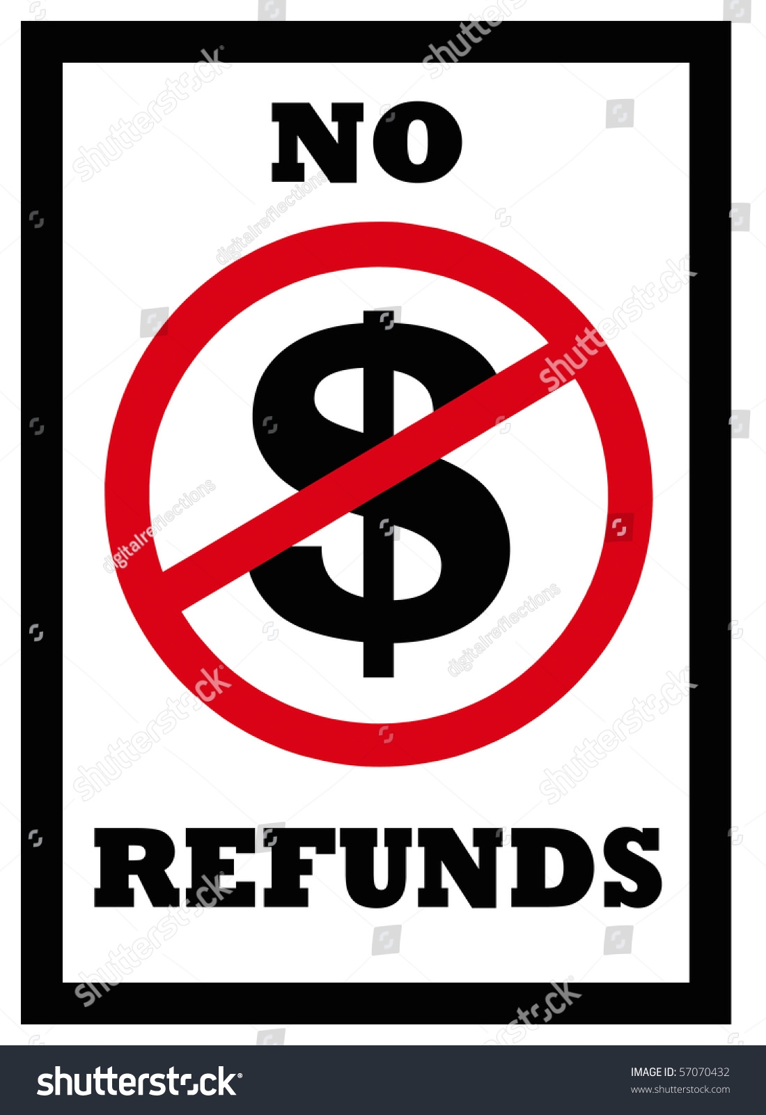 Printable No Refunds Sign