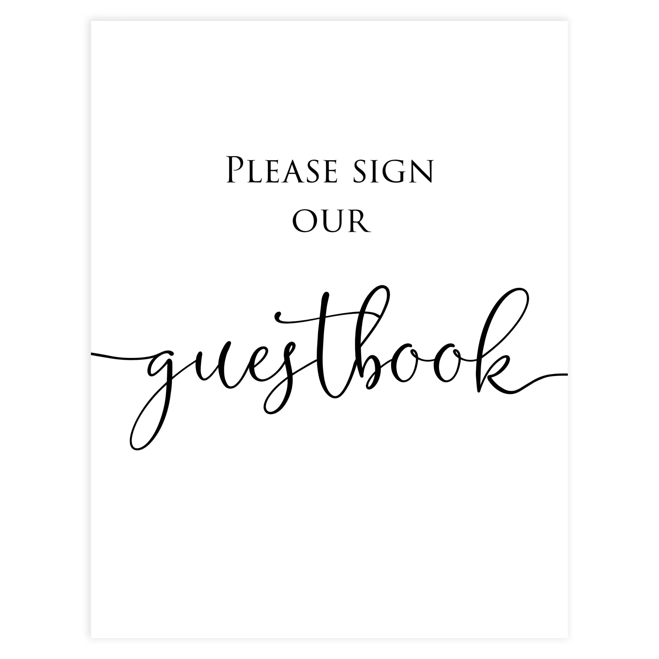 Sign Our Guestbook Table Sign Minimalist Wedding Table Signs OhHappyPrintables