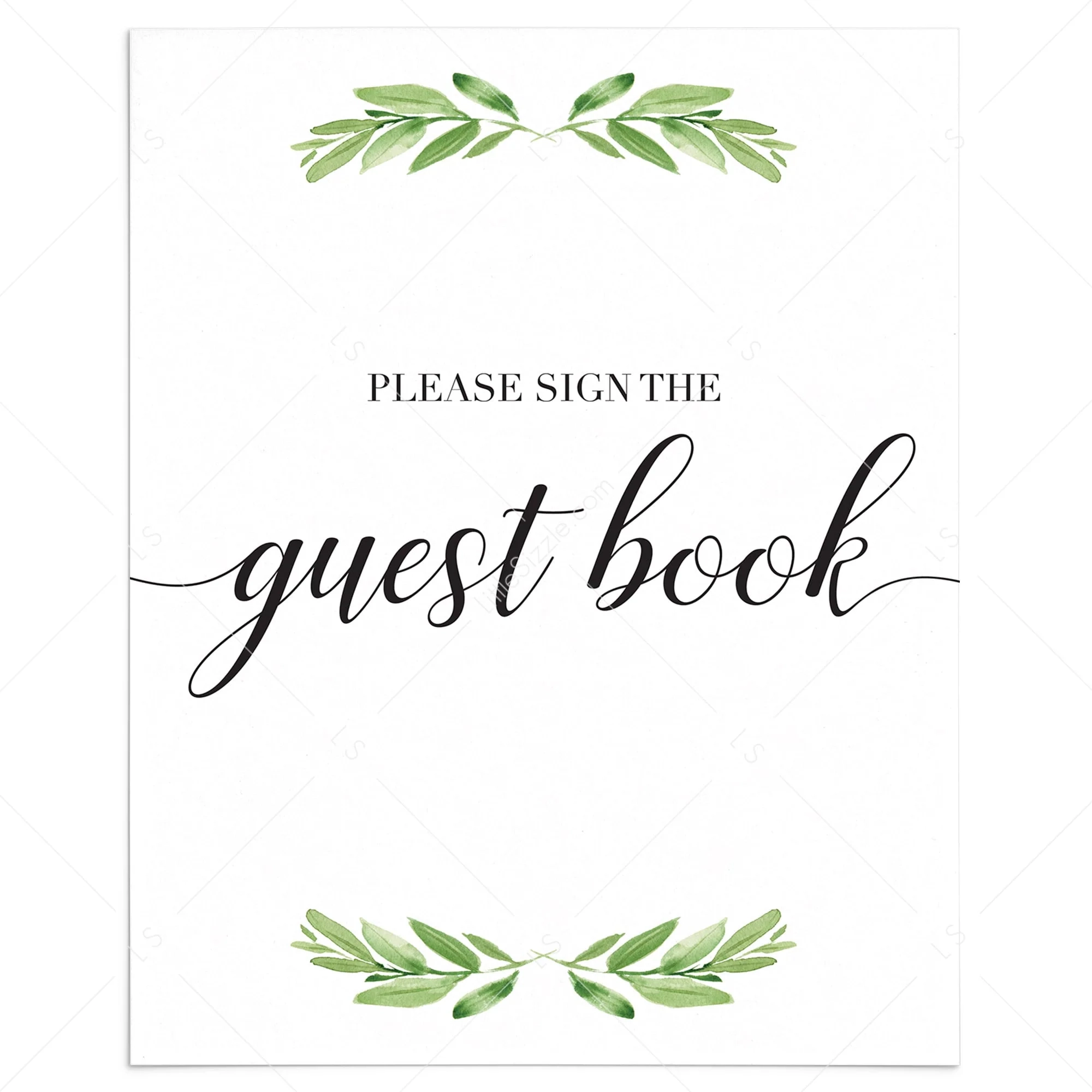 Sign The Guest Book Sign Printable Greenery Instant Download LittleSizzle Sign The Guest Book Sign Printable Greenery Instant Download LittleSizzle