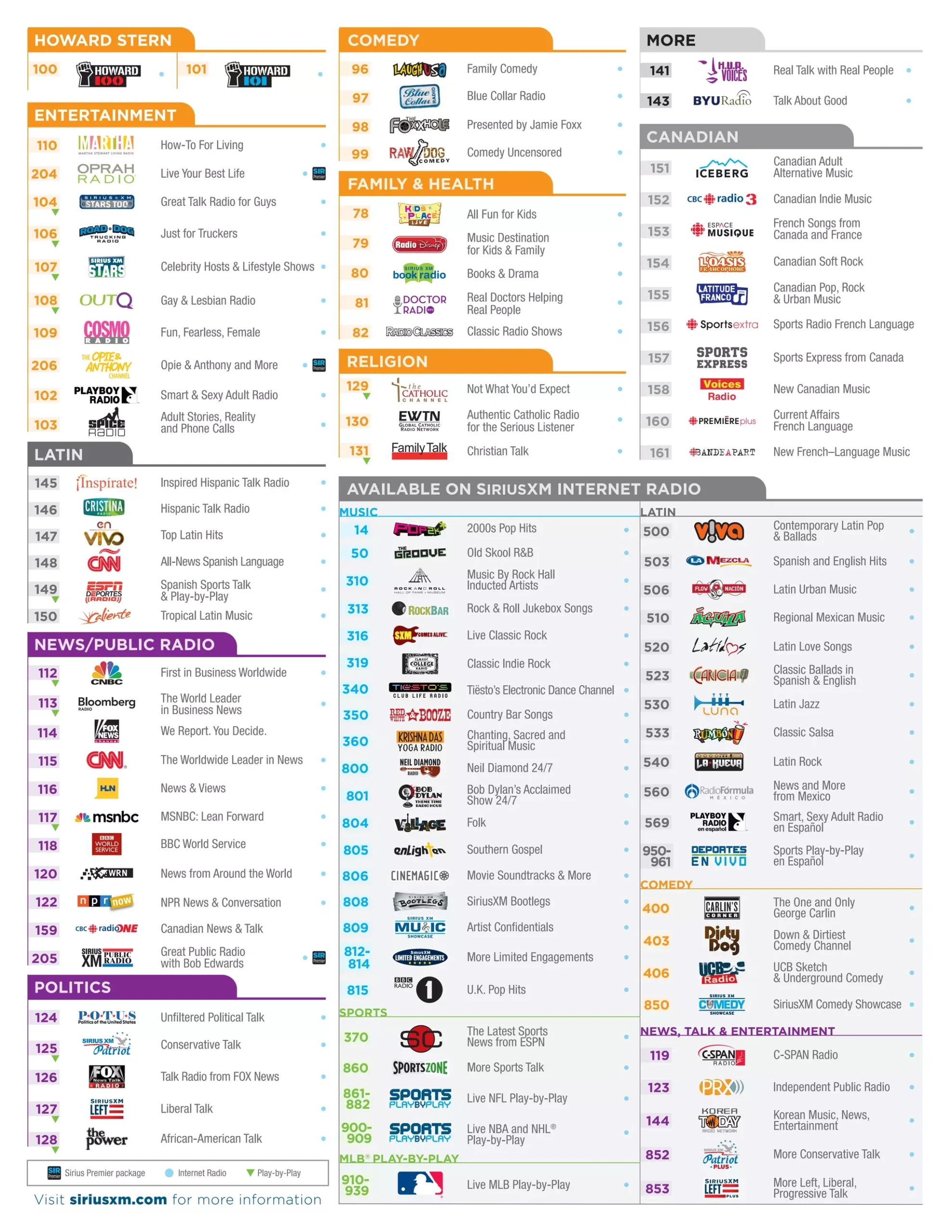 Printable Channel Guide For Xm Radio