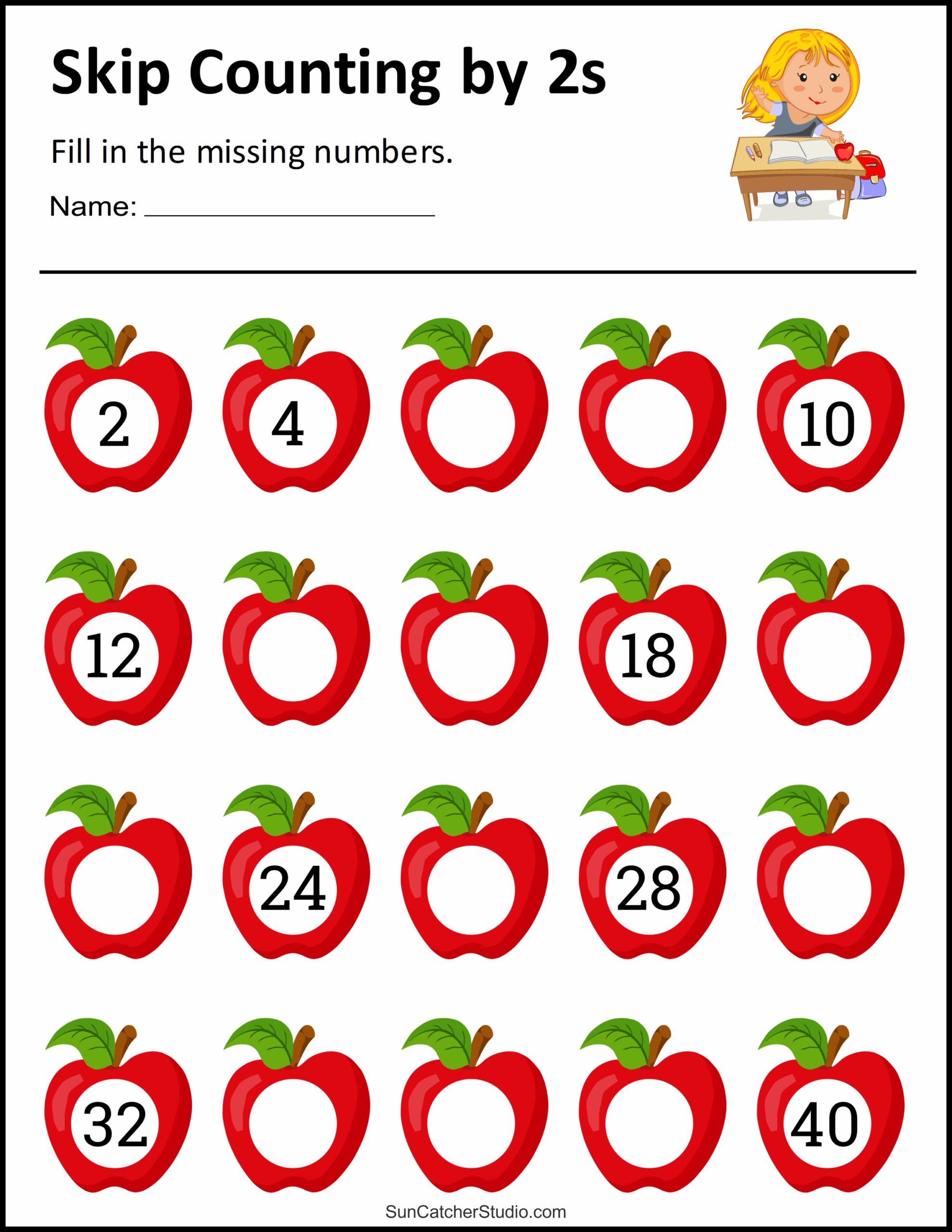 Math Skip Counting Printable Work Sheets