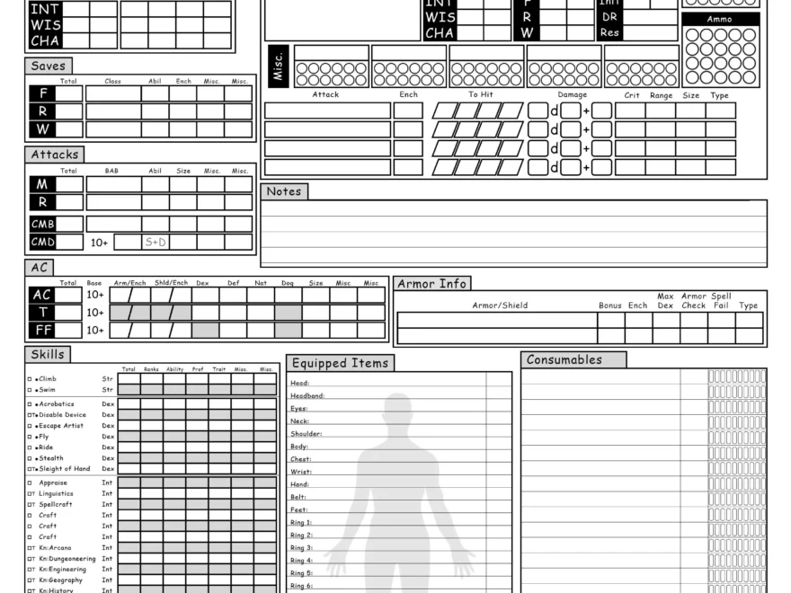 So I Decided To Finally Make My Own Character Sheet For Pathfinder R Pathfinder RPG
