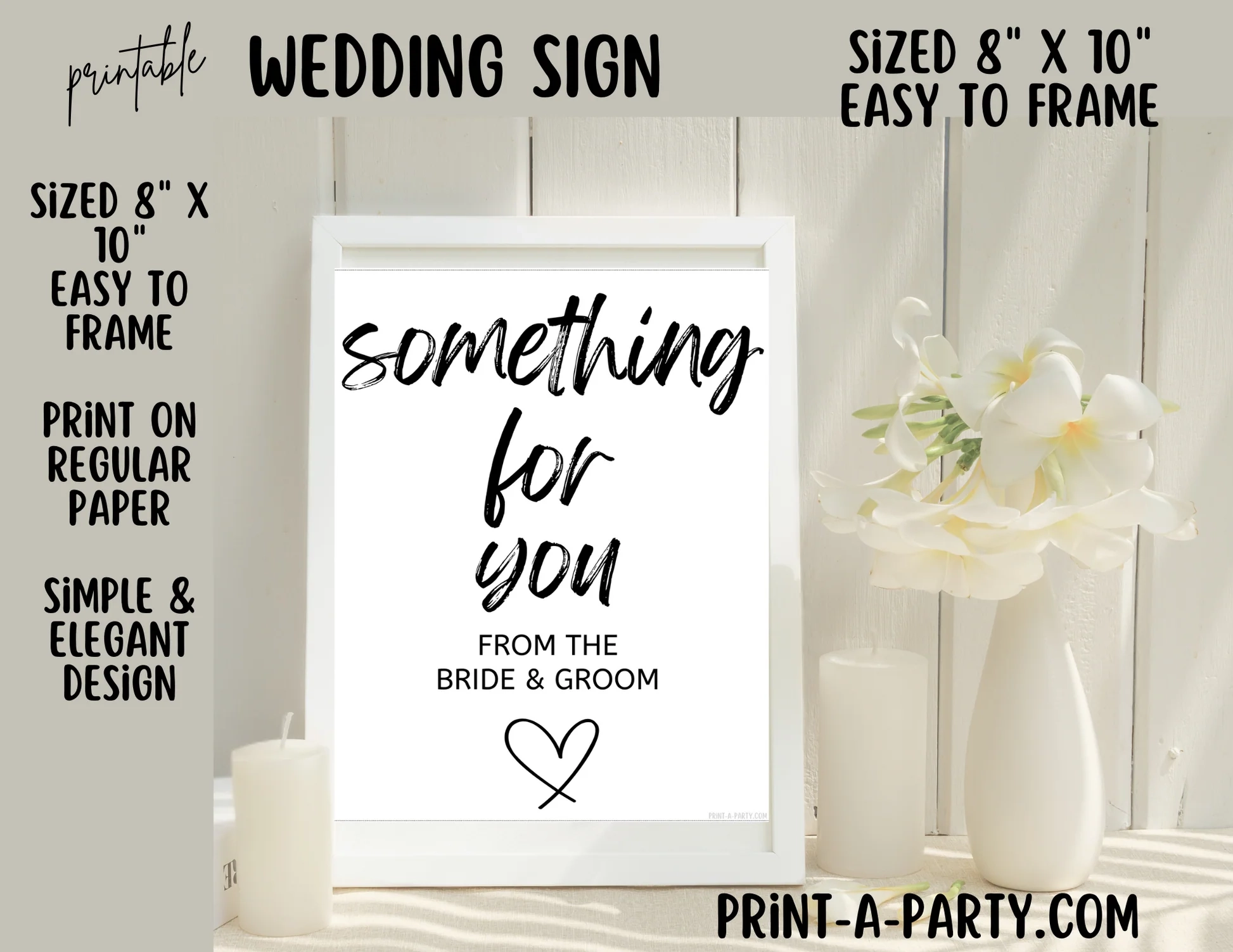 SOMETHING FOR YOU FROM THE BRIDE AND GROOM Printable Favor Sign For PrintAParty SOMETHING FOR YOU FROM THE BRIDE AND GROOM Printable Favor Sign For PrintAParty