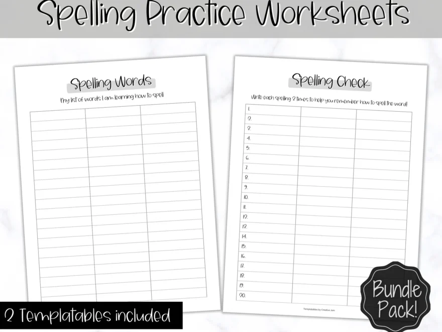 Spelling Practice Printable For Kids Homeschool Teacher Mono