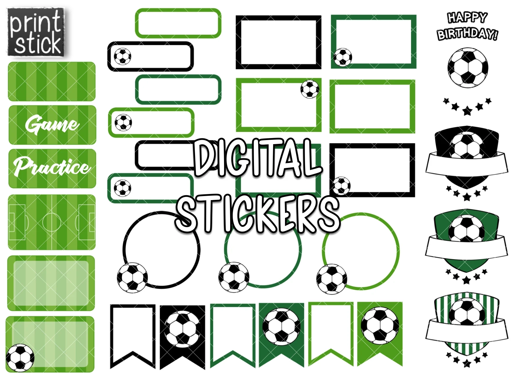 SS Soccer Digital Planner Stickers PrintStick SS Soccer Digital Planner Stickers PrintStick