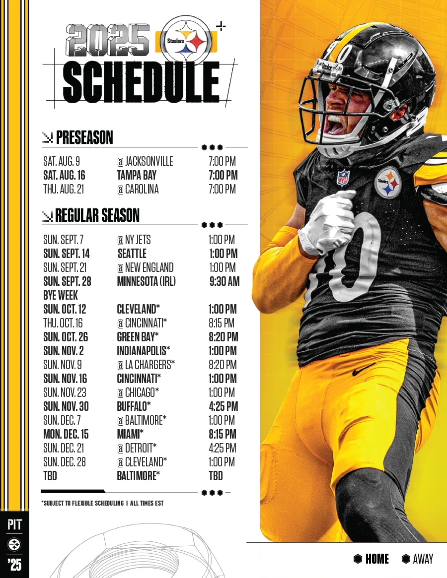 Steelers Schedule Pittsburgh Steelers Steelers