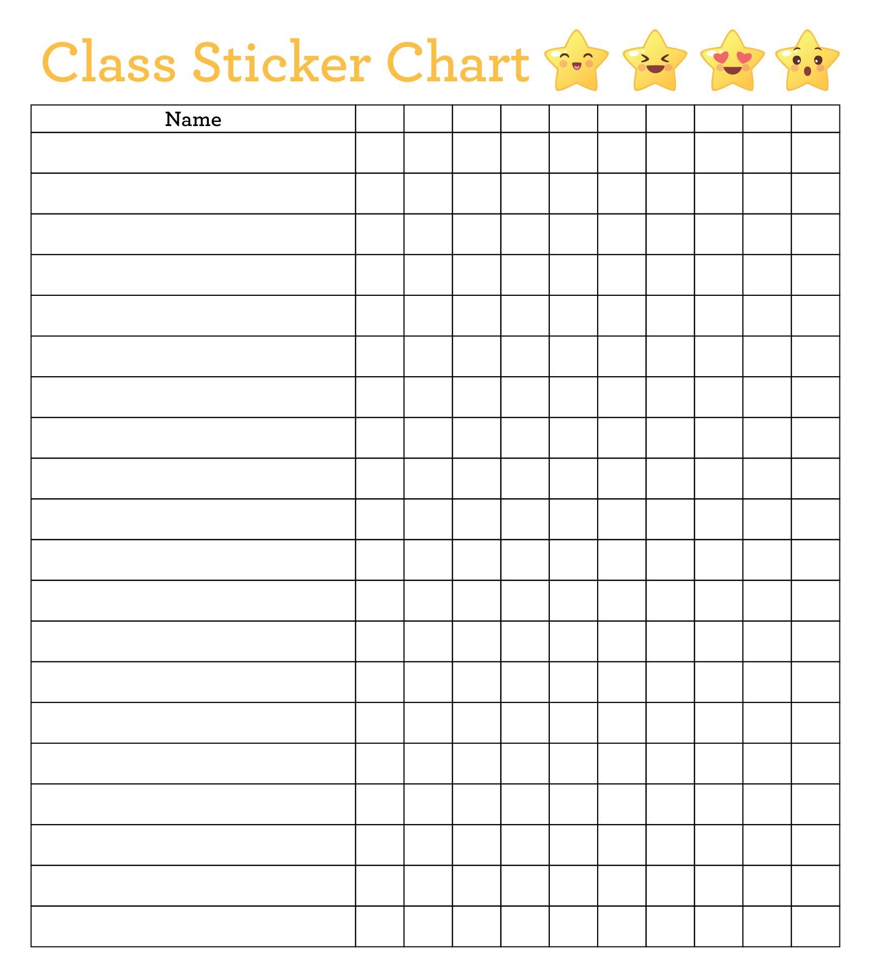 Sticker Charts 10 Free PDF Printables Printablee